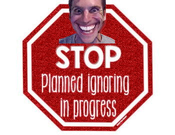 jerma atop a 'planned ignoring in progress'stop sign;